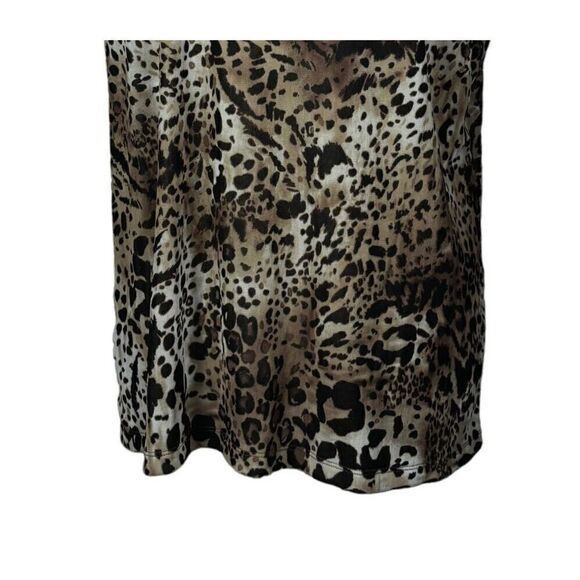 Chico's Top Size XL Animal Print Leopard Brown Black Sleeveless Layer Work - Picture 6 of 9
